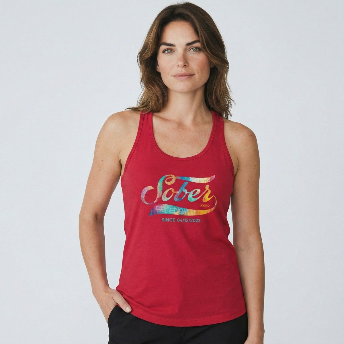 Sober T Shirt | Women’s Sober Since Racerback Tank with Date