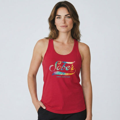 Sober T Shirt | Women’s Sober Since Racerback Tank with Date
