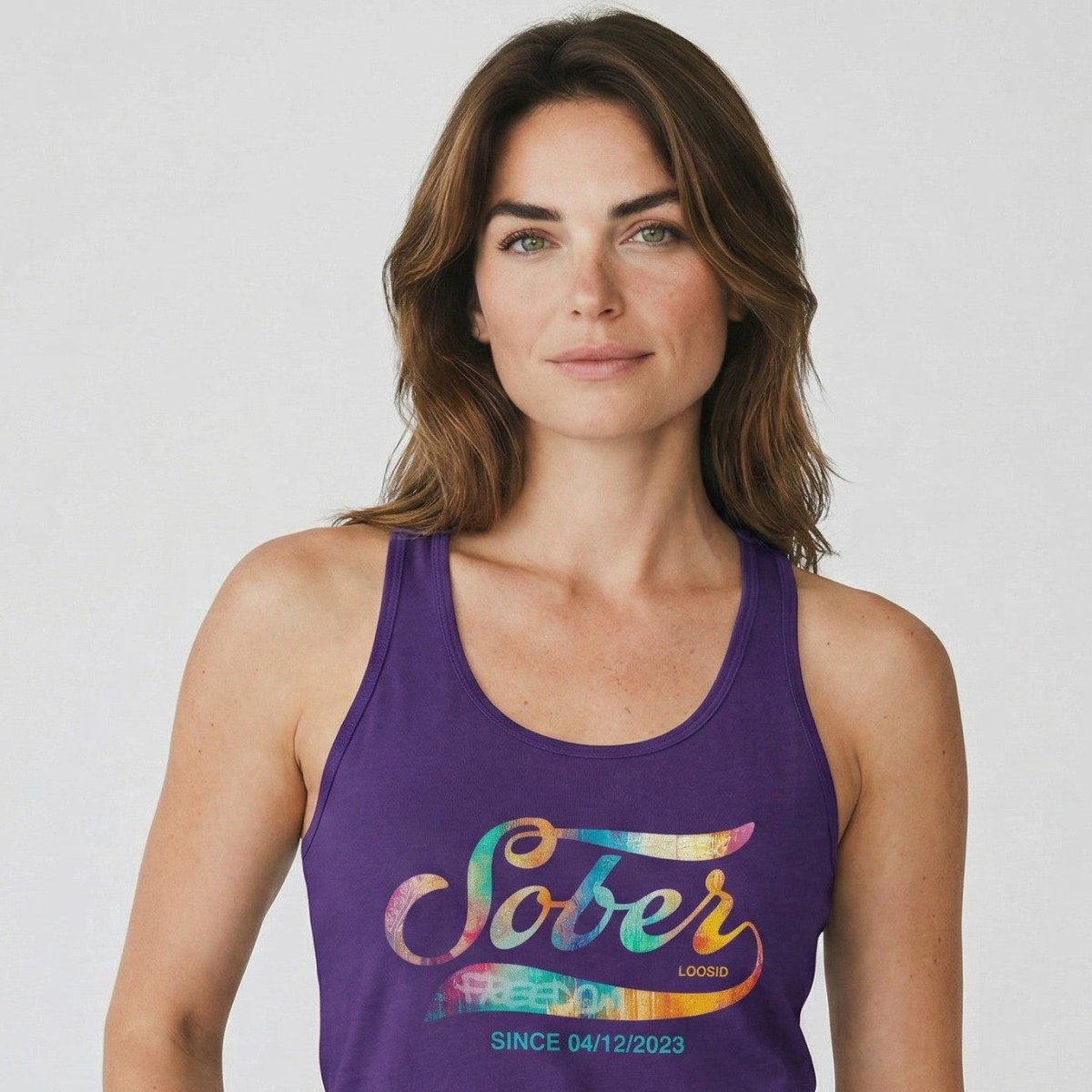 Sober T Shirt | Women’s Sober Since Racerback Tank with Date