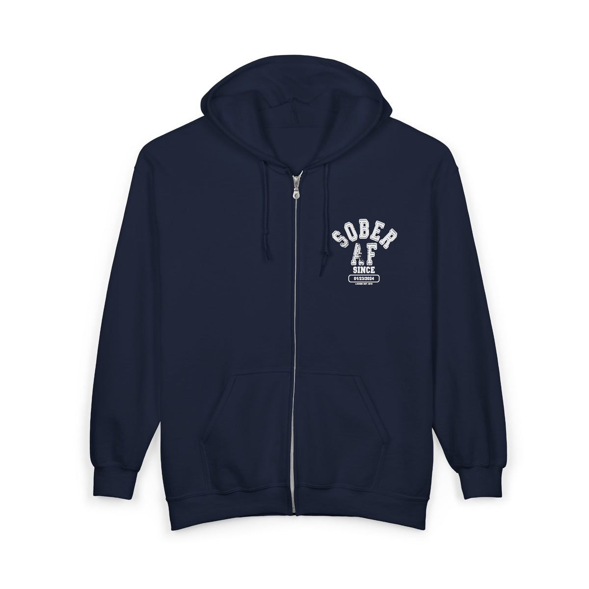 Recovery Zip Hoodie | Men's Sober AF Front & Back Print
