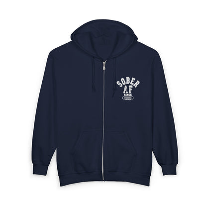 Recovery Zip Hoodie | Men's Sober AF Front & Back Print