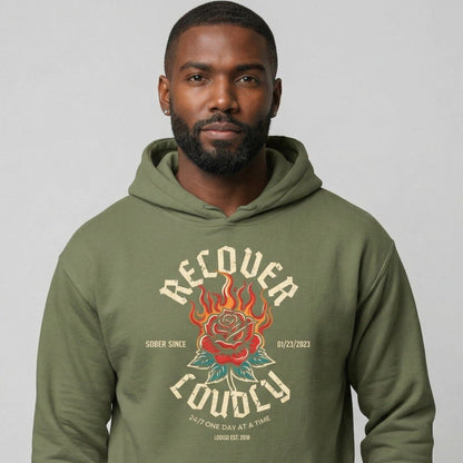 Recovery Hoodie | Recover Loudly Custom Sobriety Date Hoodie