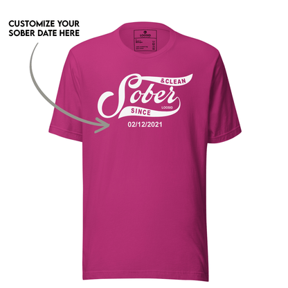 Gift-ready sobriety t shirt with custom sober milestone