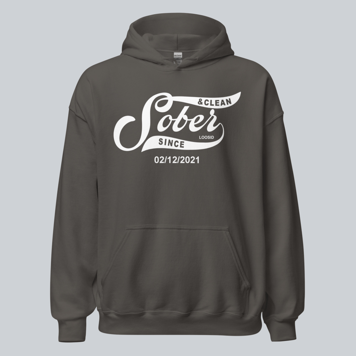 Men Sober Since Hoodie w/ Personalized Sobriety Date