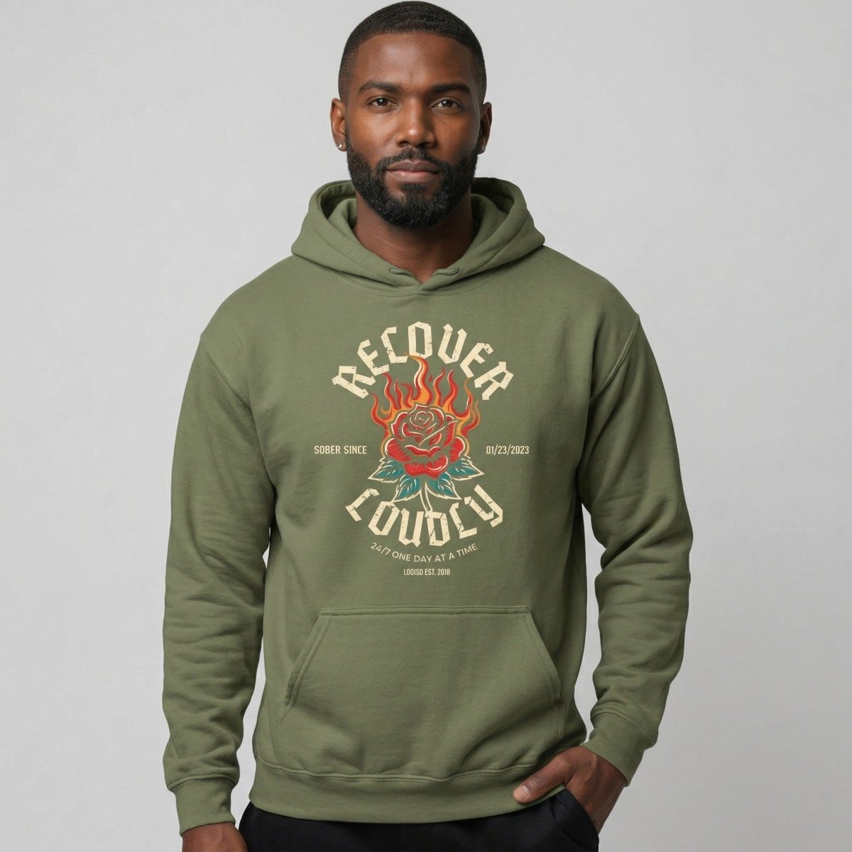 Recovery Hoodie | Recover Loudly Custom Sobriety Date Hoodie