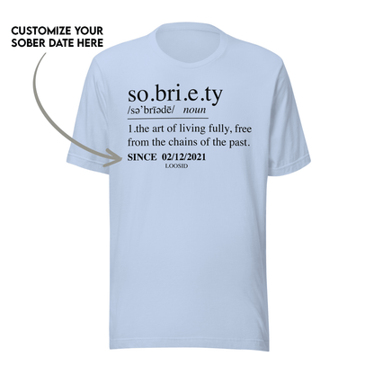 Sobriety Definition Men's T-Shirt w/Personalize Sober Date