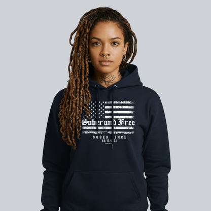 Recovery Hoodie | Sober and Free Custom Sobriety Date Sweatshirt