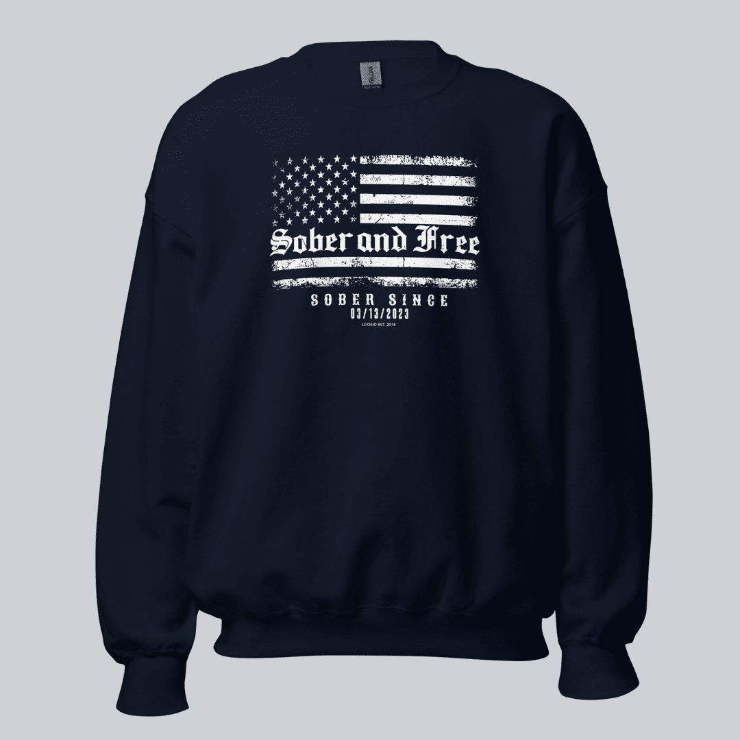 Sober and Free Sobriety Sweatshirt | Custom Recovery Date