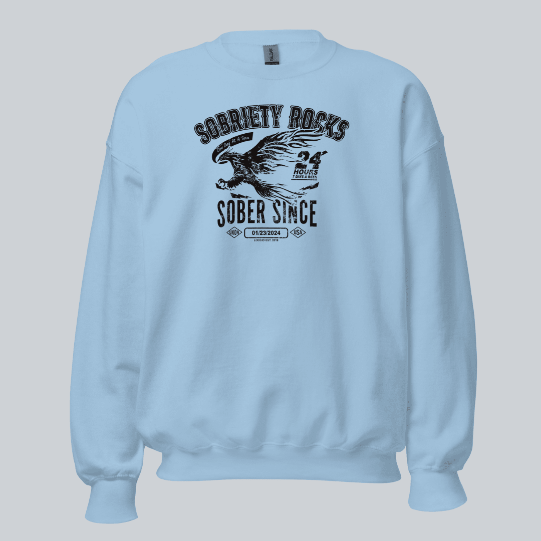 Sobriety Rocks | Women's Sober Since Sweatshirt with Custom Sobriety Date