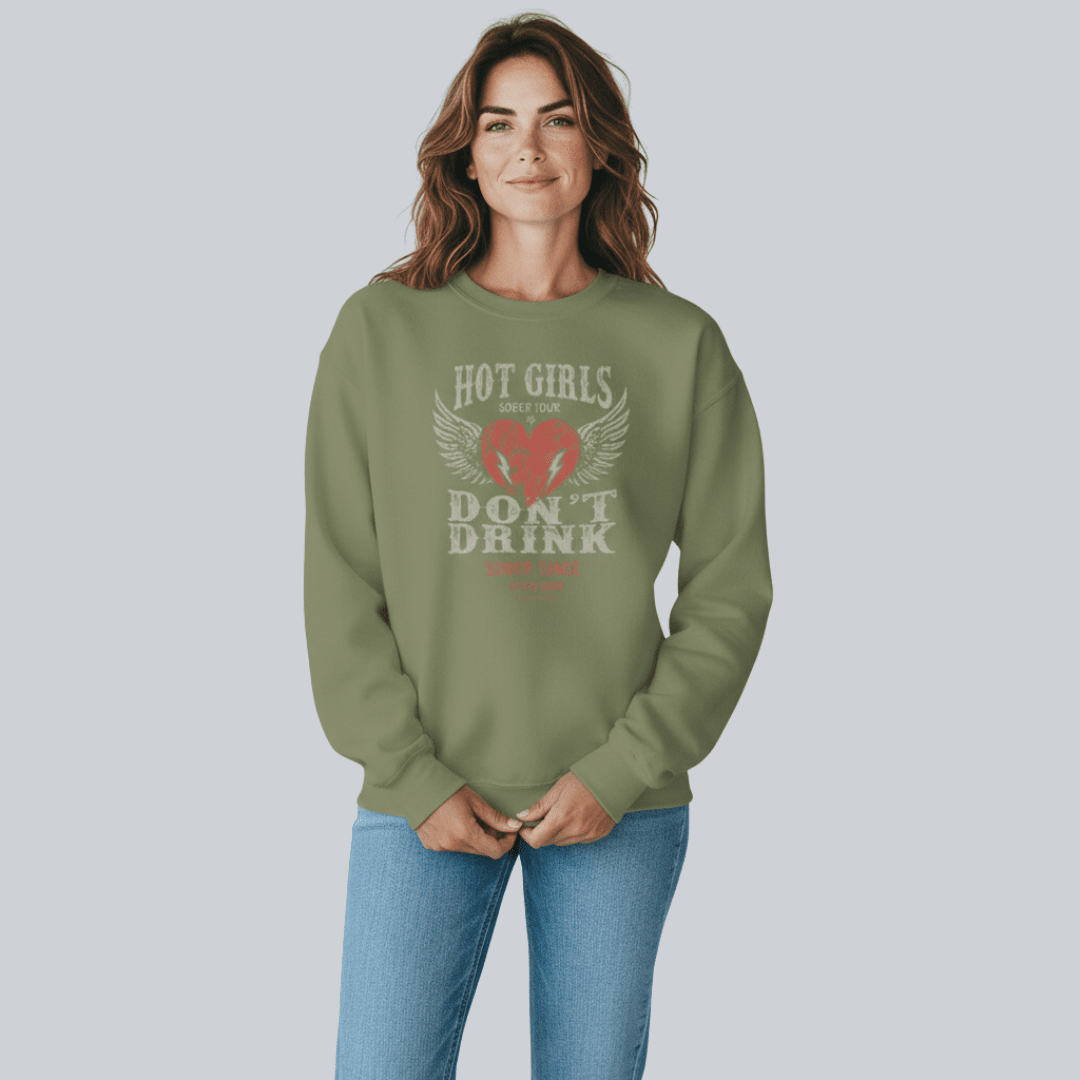 Hot Girls Sobriety Sweatshirt | Custom Recovery Date