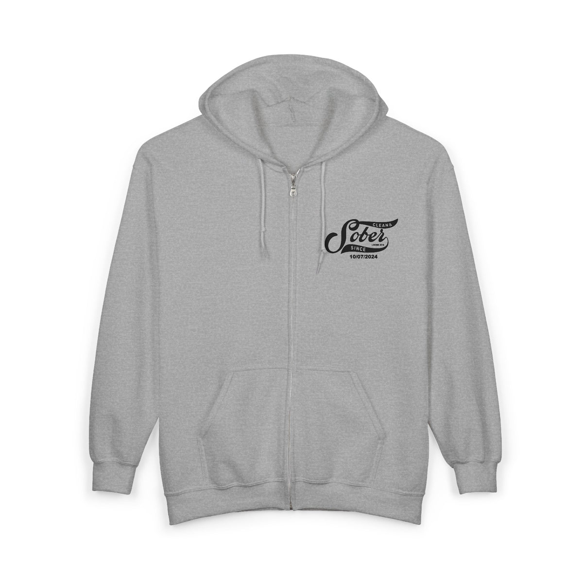 Recovery Zip Hoodie | Men's Sober Since Front & Back Print