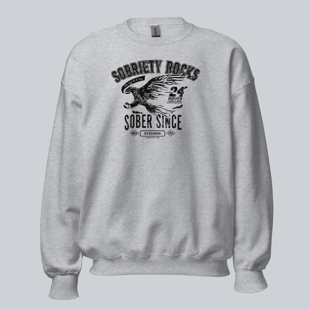 Sobriety Rocks | Women's Sober Since Sweatshirt with Custom Sobriety Date