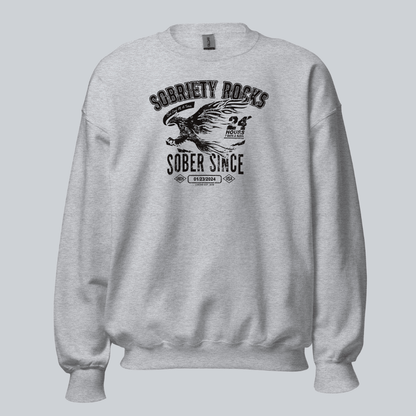 Sobriety Rocks | Women's Sober Since Sweatshirt with Custom Sobriety Date