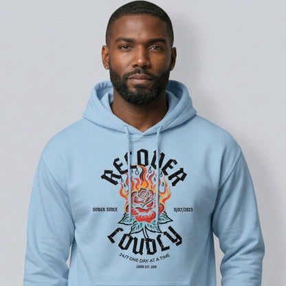 Recovery Hoodie | Recover Loudly Custom Sobriety Date Hoodie