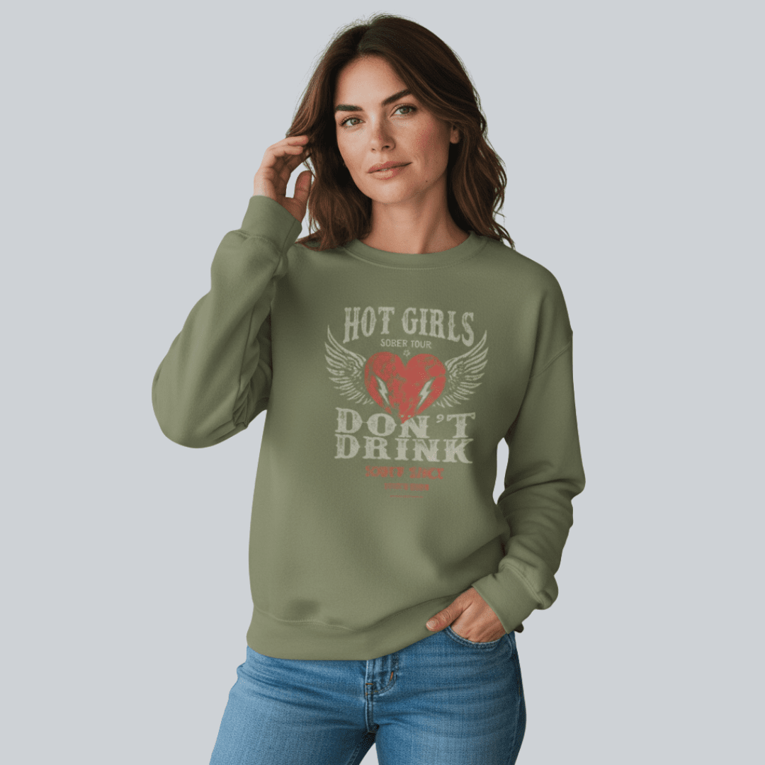 Hot Girls Sobriety Sweatshirt | Custom Recovery Date