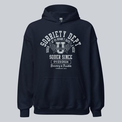 Recovery Hoodie | Sobriety Dept Hoodie with Custom Sobriety Date