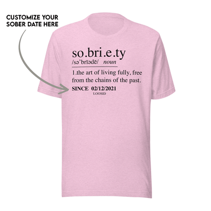 Sobriety Definition Men's T-Shirt w/Personalize Sober Date