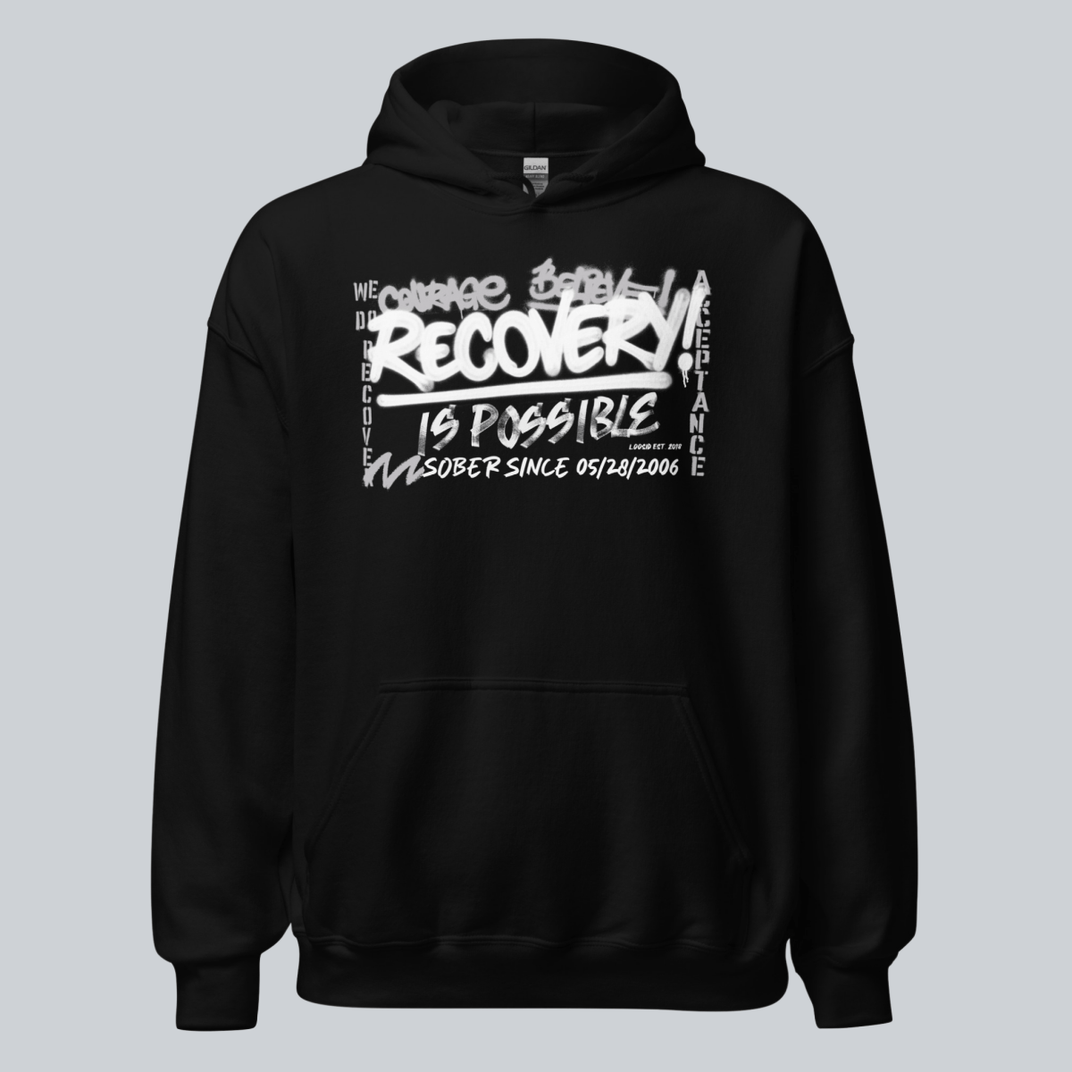 Recovery Hoodie | Men’s Recovery Is Possible Hoodie with Date