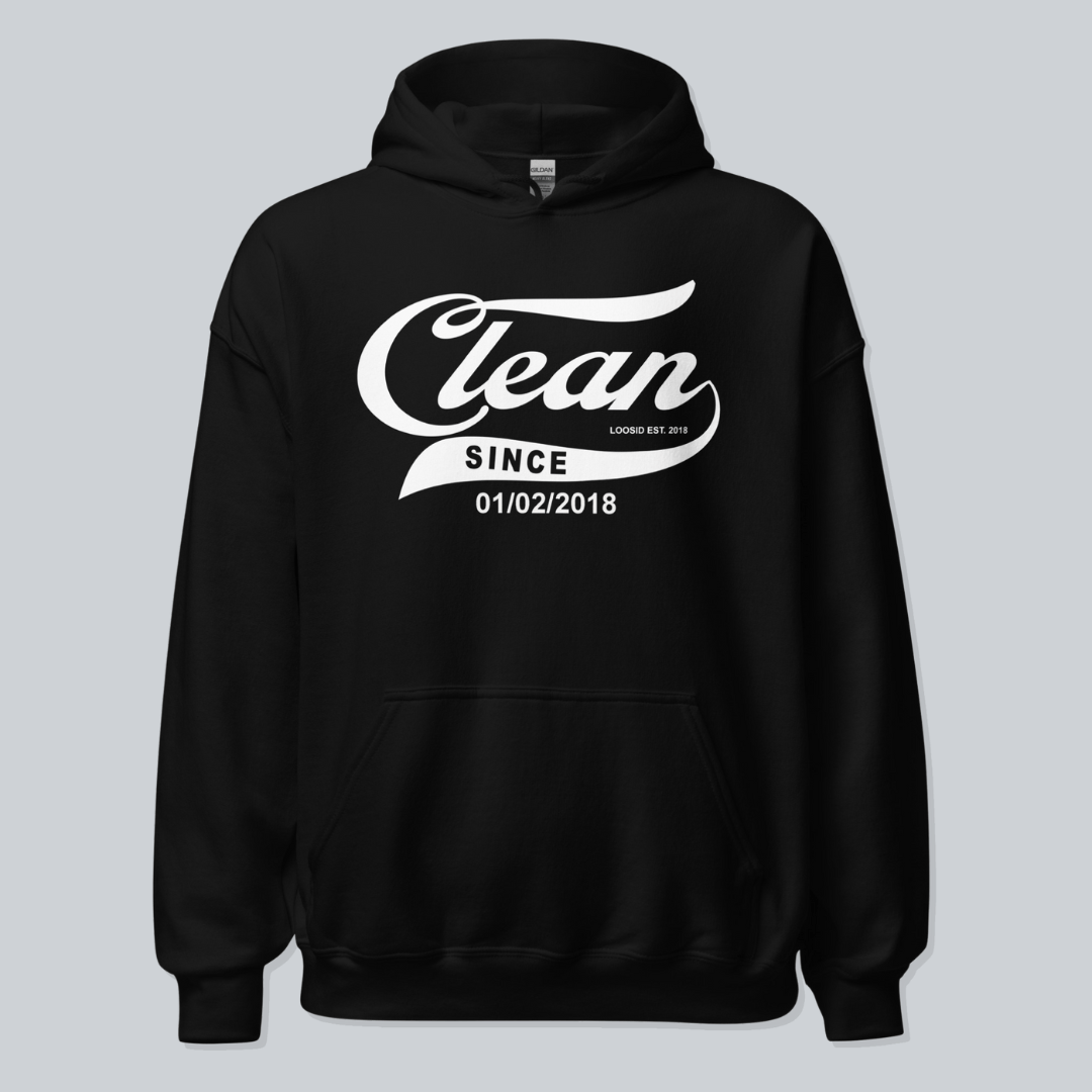 Recovery Hoodie | Men's Clean & Sober Hoodie with Custom Sobriety Date
