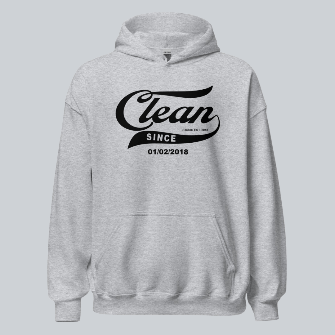 Recovery Hoodie | Men's Clean & Sober Hoodie with Custom Sobriety Date