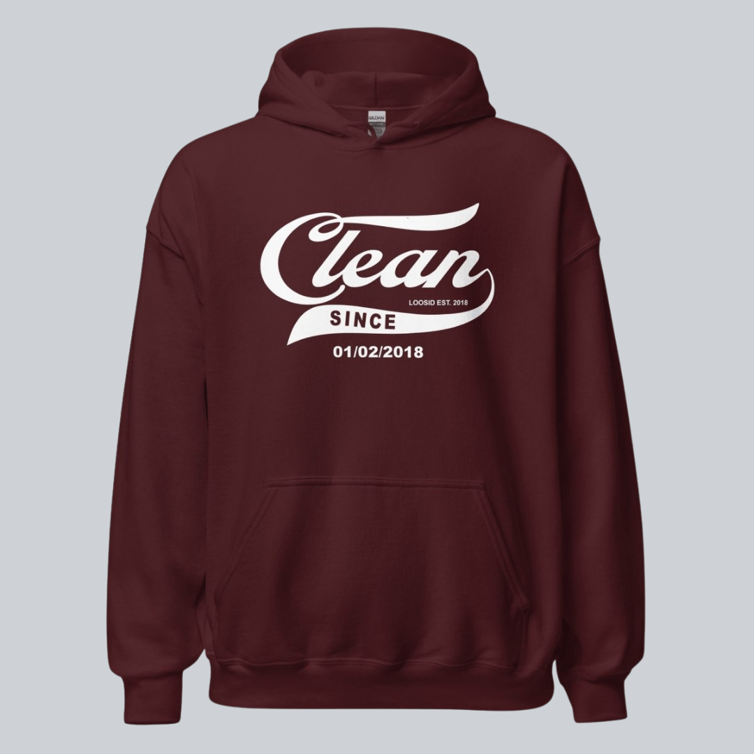 Recovery Hoodie | Men's Clean & Sober Hoodie with Custom Sobriety Date