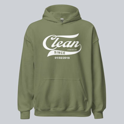 Recovery Hoodie | Men's Clean & Sober Hoodie with Custom Sobriety Date