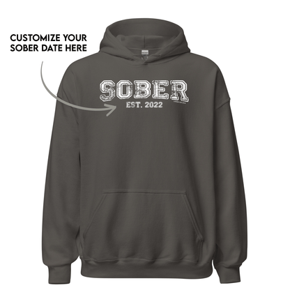 Women's Sober Est. Hoodie w/ Personalized Sobriety Year Hoodie