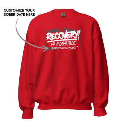 Classic Recovery Sweater showcasing pride in sobriety