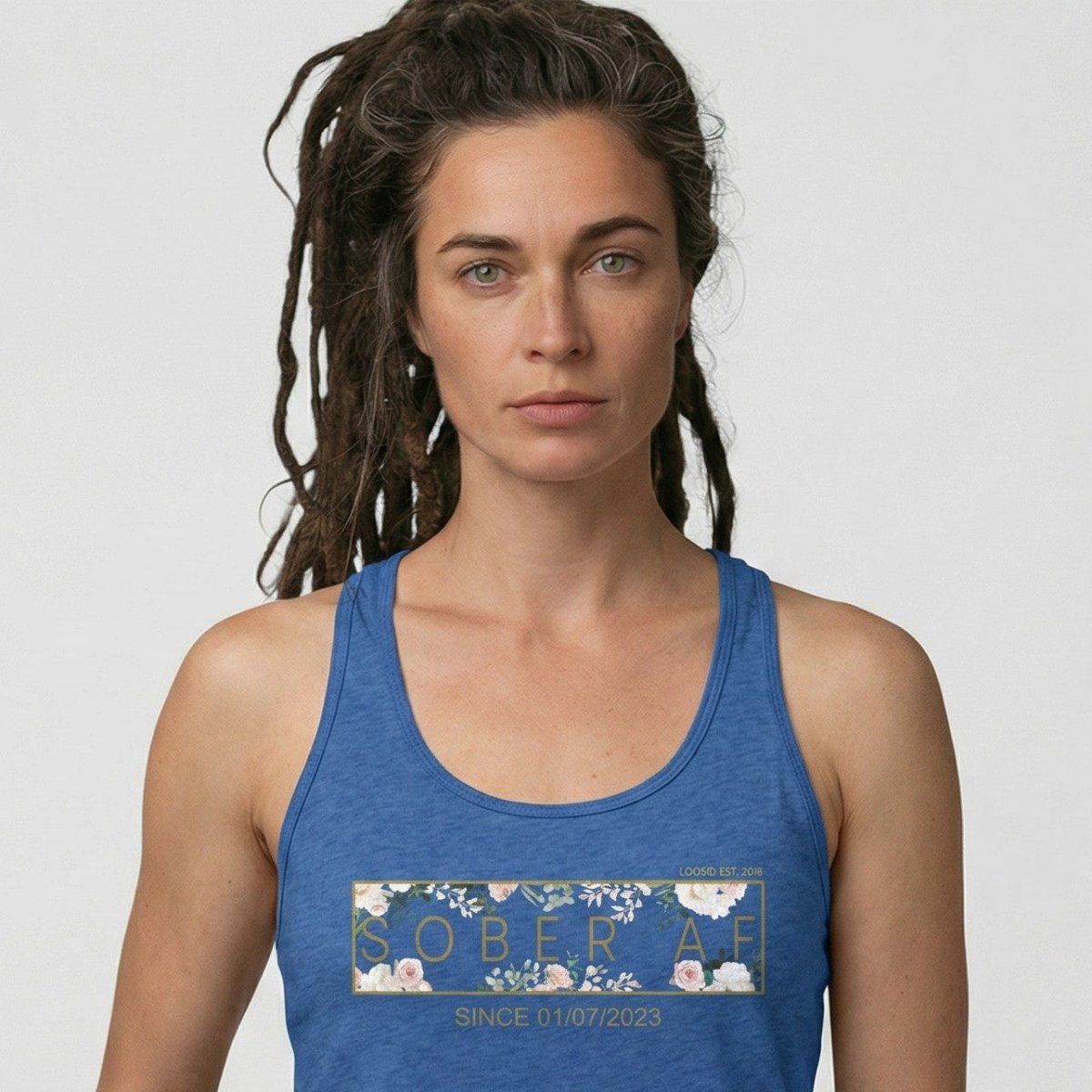 Sober AF Flower Sober Tank Top lifestyle view (view 15)