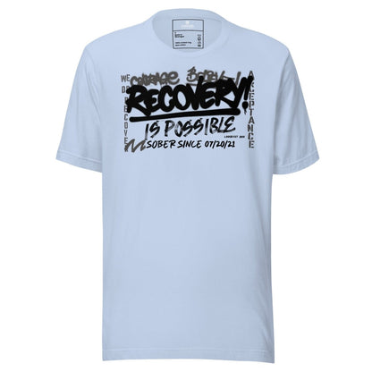 Sober T Shirt | Women's Recovery Is Possible Tee with Personalized Sobriety Date