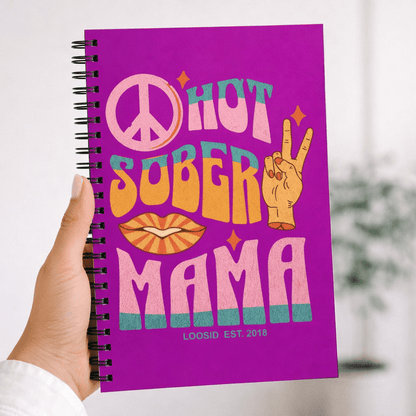 Hot Sober Mama Spiral Sober Journal flat lay styled image (view 3)