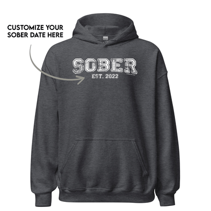 Women's Sober Est. Hoodie w/ Personalized Sobriety Year Hoodie