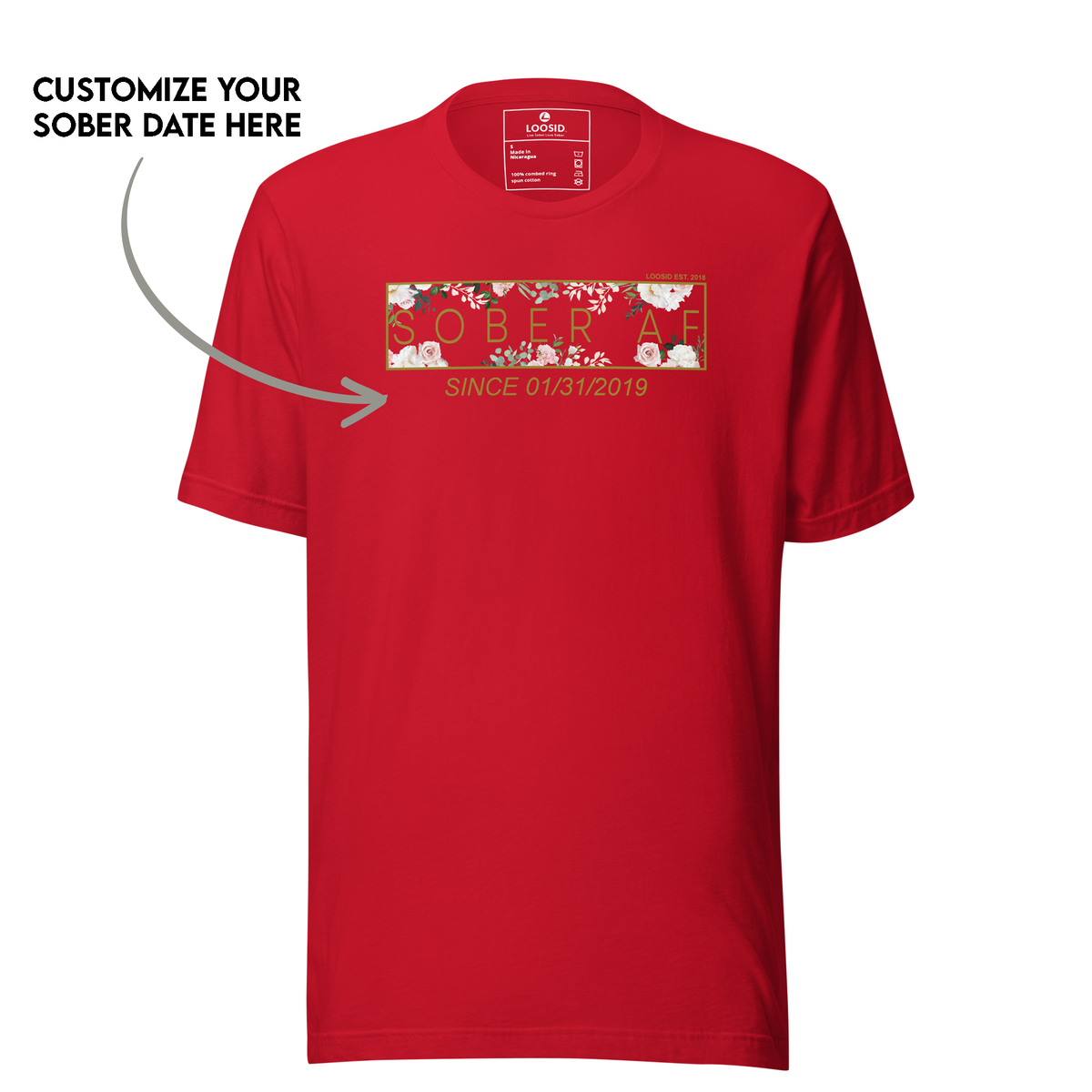 Elegant women’s Sober T Shirt for sober lifestyle support