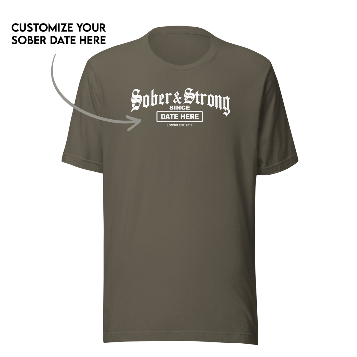 Empowering Sober T Shirt celebrating the journey of sobriety