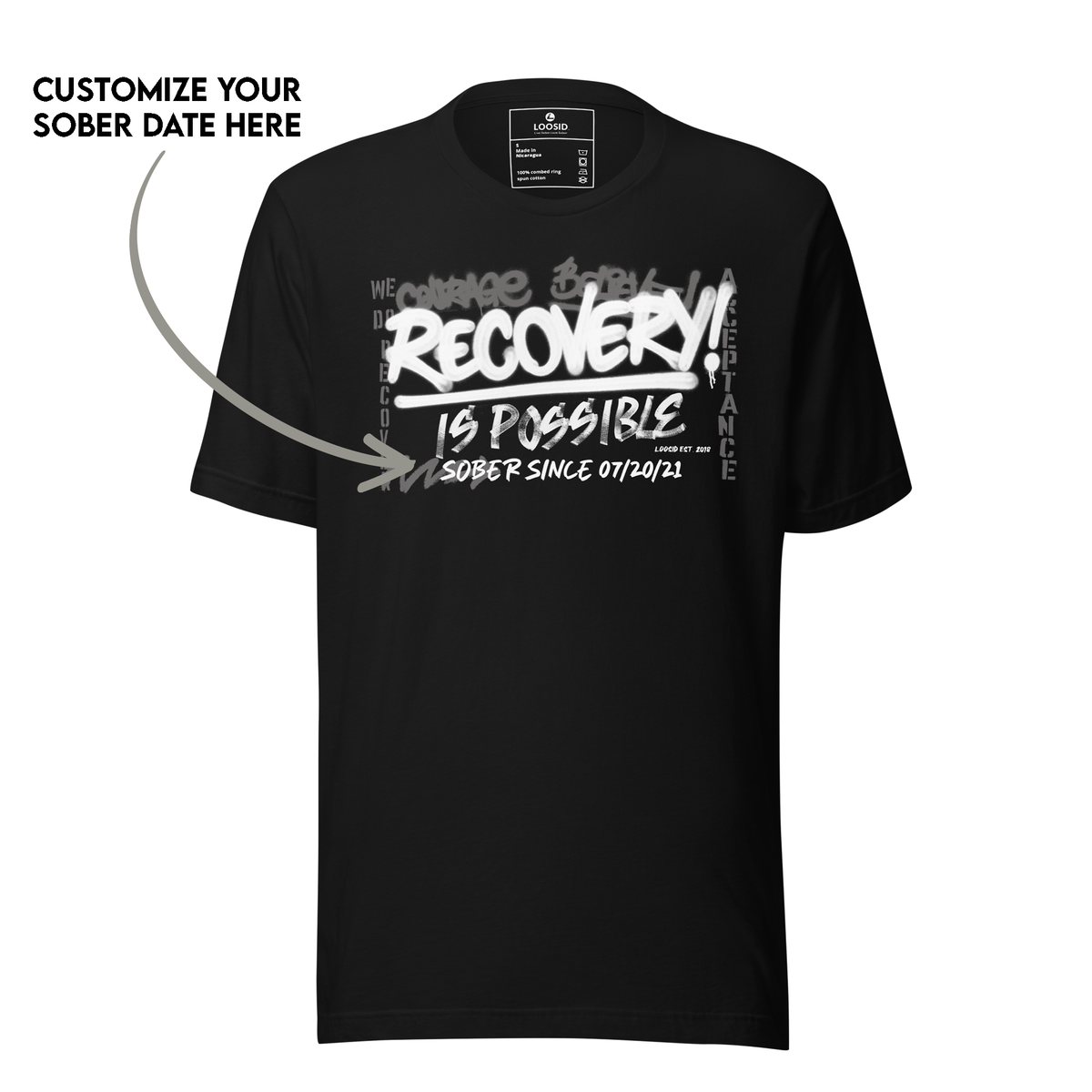 Empowering Sober T Shirt for people in recovery