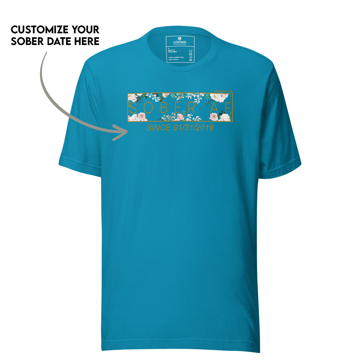 Empowering Sober T Shirt for women in recovery