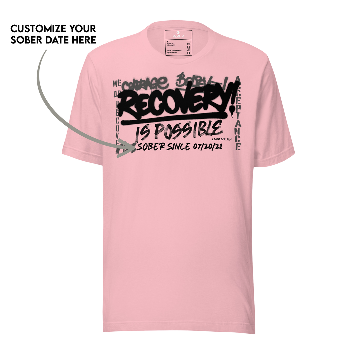 High-quality Sober T Shirt celebrating sobriety milestones