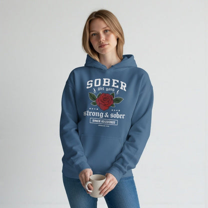 SOBER Girl Gang – Strong & Sober Hoodie with Custom Sobriety Date