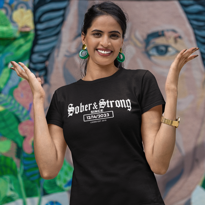 Loosid Sober T Shirt celebrating recovery and strength