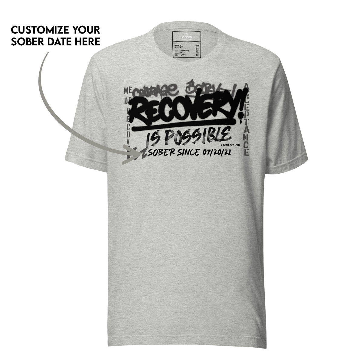 Loosid Sober T Shirt symbolizing hope and resilience