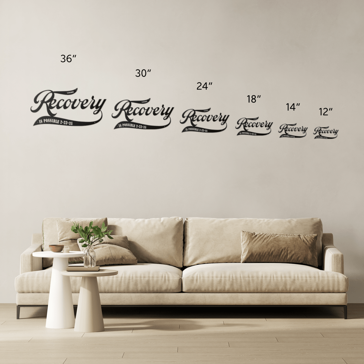 Sobriety Art Metal Sign with Recovery Date Sobriety Art lifestyle view (view 5)