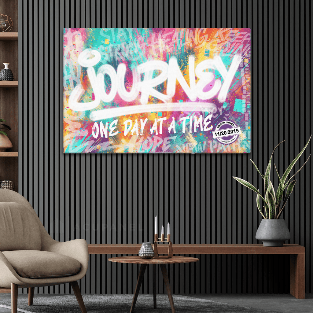 Journey One Day at a Time canvas with personalized date