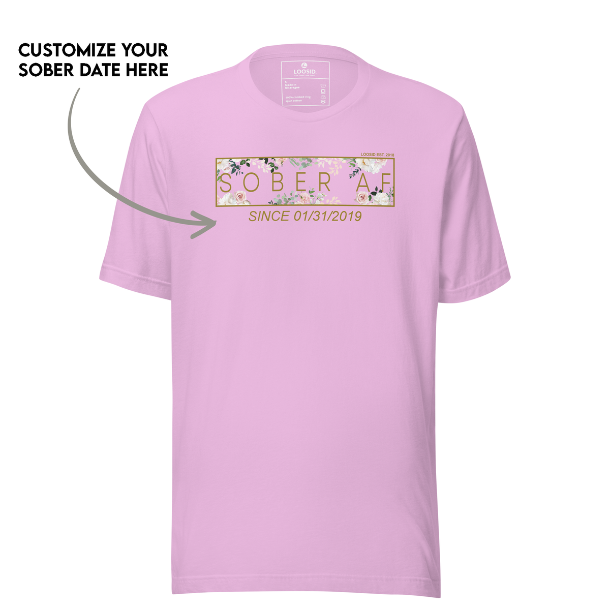 Motivational Sober T Shirt celebrating recovery journeys