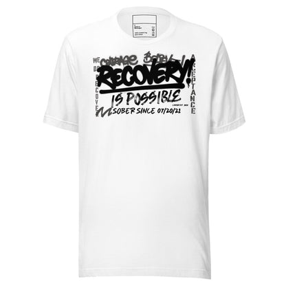 Sober T Shirt | Women's Recovery Is Possible Tee with Personalized Sobriety Date