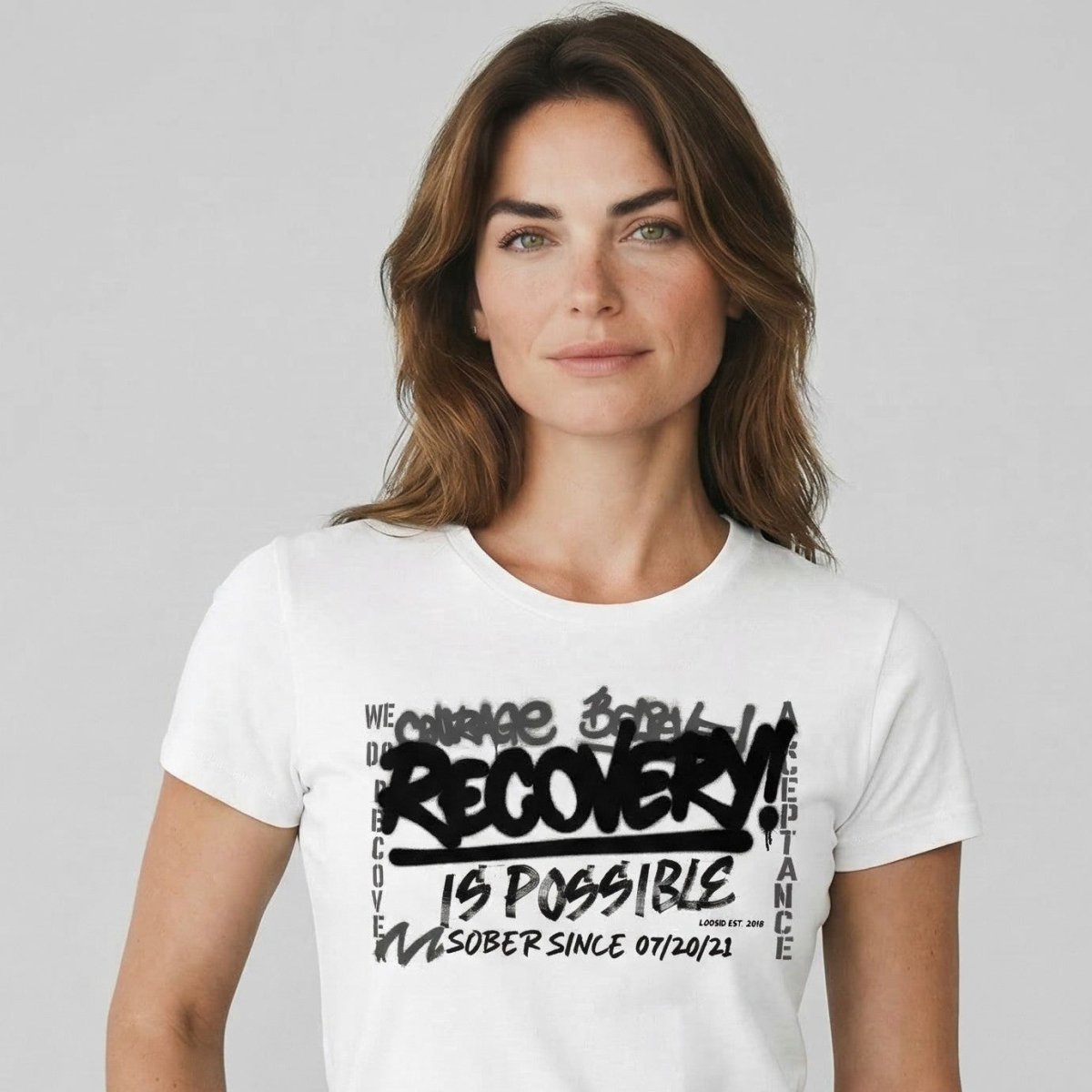 Recovery Is Possible Sober T Shirt featuring the design (view 21)