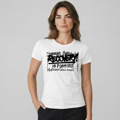 Recovery Is Possible Sober T Shirt close-up view (view 22)