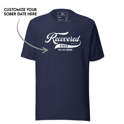 Women’s Recovered Since Tee w/ Personalized Clean Date