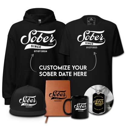 Men’s Sobriety Gift Premium Bundle with Personalized Date | Recovery Gift