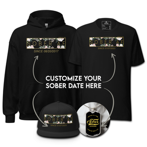 Women's Sober Celebration Flower Base Bundle w/ Personalized Sobriety Date