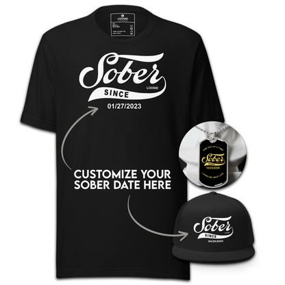 men’s sobriety gift bundle display